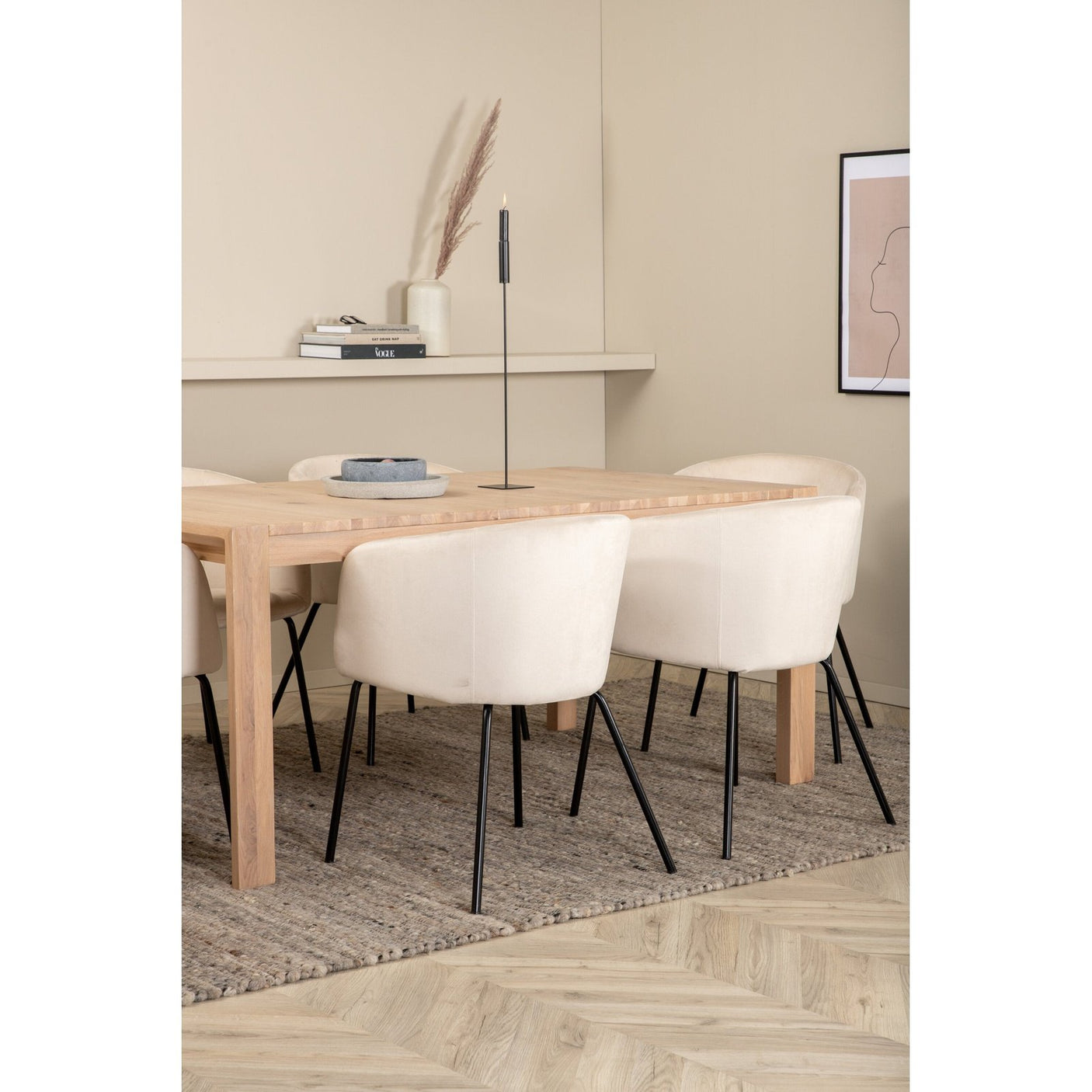 Slider Extention Table 170 +40 +40cm + Berit stol Venture Design Spisegruppe