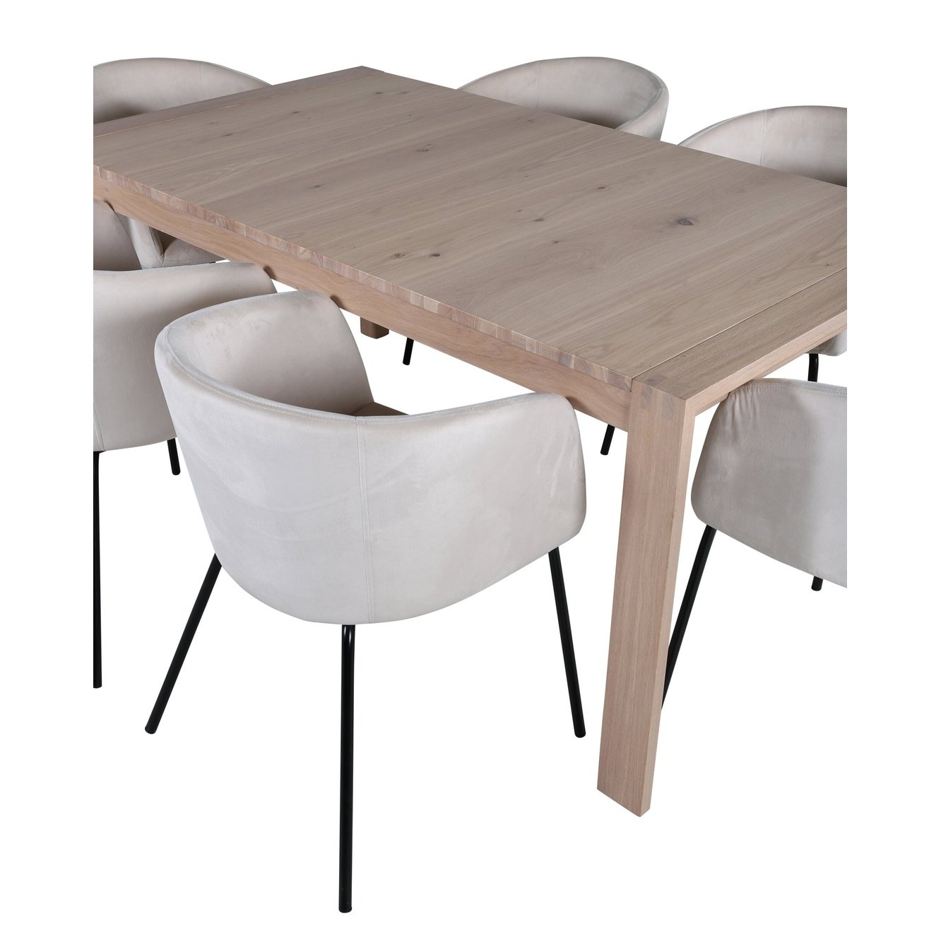 Slider Extention Table 170 +40 +40cm + Berit stol Venture Design Spisegruppe