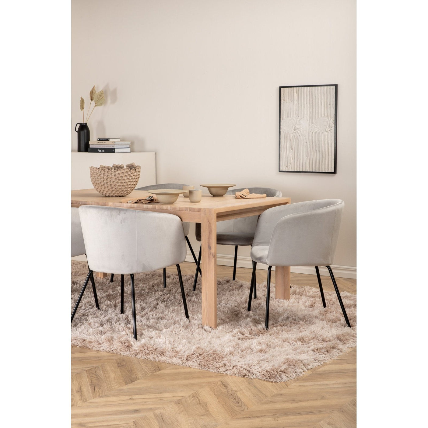 Slider Extention Table 170 +40 +40cm + Berit stol Velvet Venture Design Spisegruppe