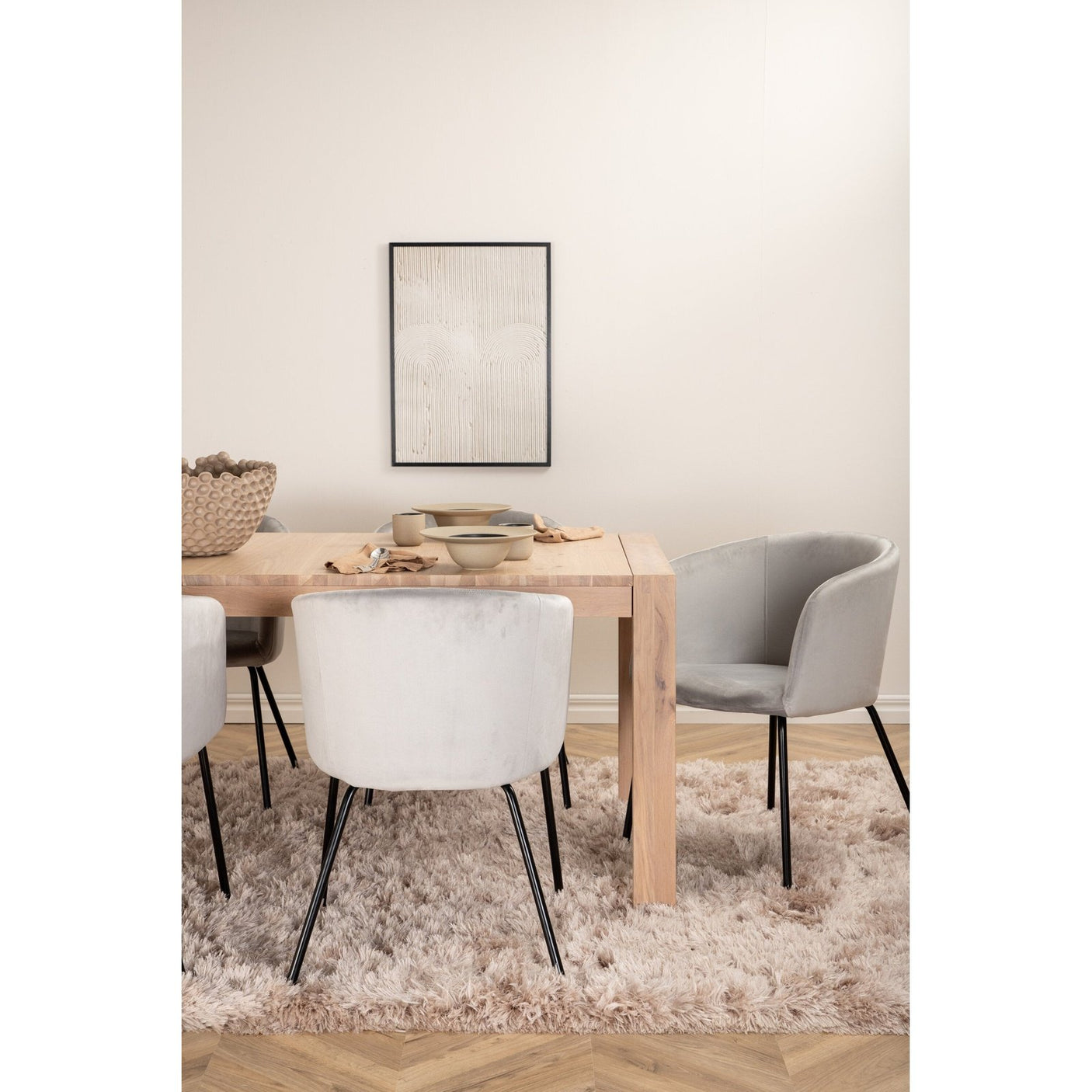 Slider Extention Table 170 +40 +40cm + Berit stol Velvet Venture Design Spisegruppe