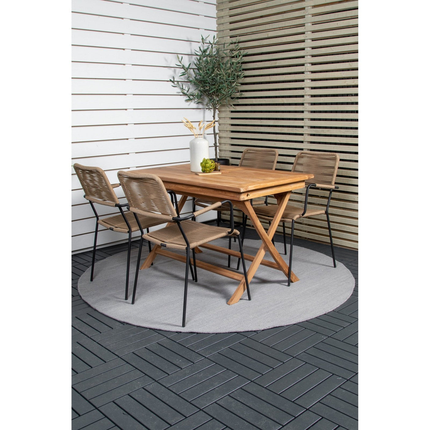 Kenya Spisebord 120*70*H75 + Lindos Lenestol Venture Design Spisegruppe