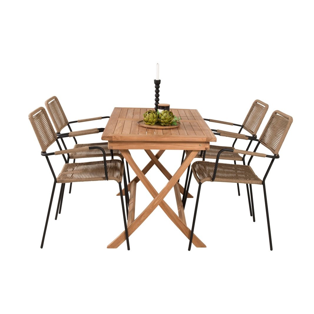 Kenya Spisebord 120*70*H75 + Lindos Lenestol Venture Design Spisegruppe