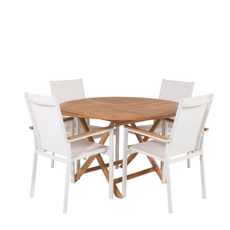 Kenya Rundt Spisebord ø120cm + Texas stoler / Venture Design Spisegruppe