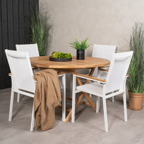 Kenya Rundt Spisebord ø120cm + Texas stoler / Venture Design Spisegruppe