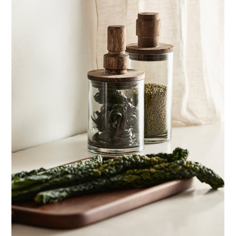 SALVIE-lagringsglas med tak i tre - 900 ml Nordal TABLEWARE