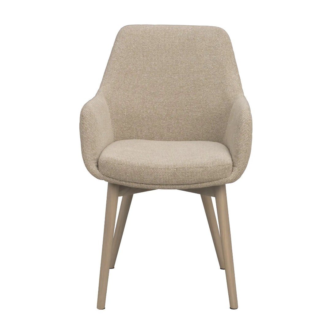 Denley lenestol lyst beige stoff/hvitvasket eikbein Rowico Lenestol