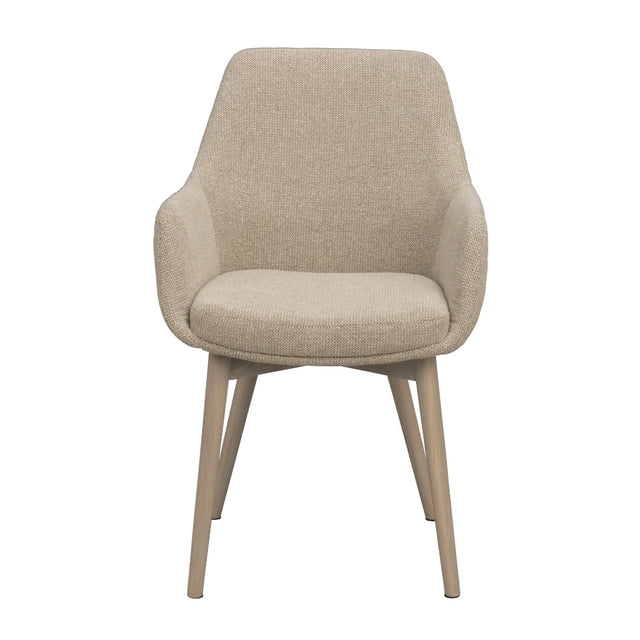 Denley lenestol lyst beige stoff/hvitvasket eikbein Rowico Lenestol