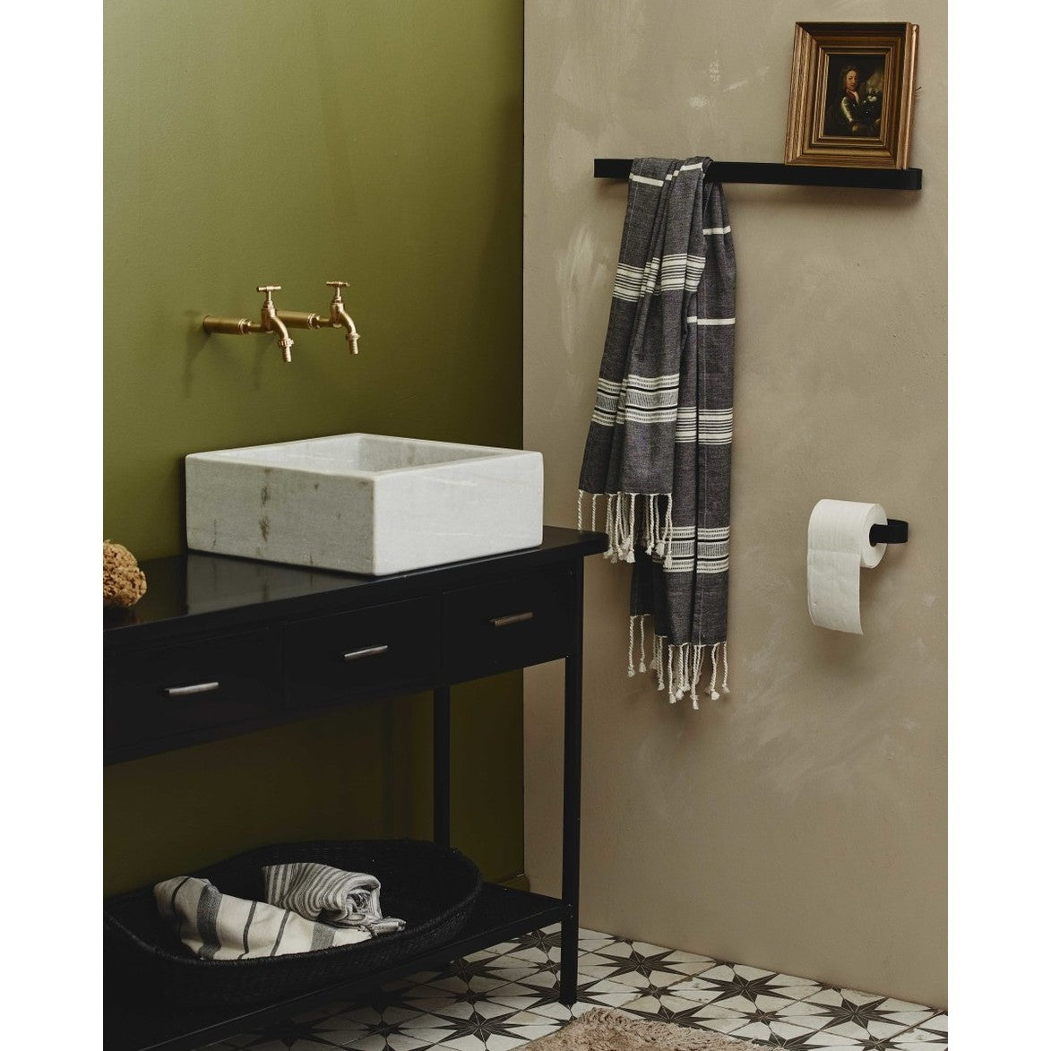 SOTRA håndkleholder i rustfritt stål - L65,5 cm - sort Nordal BATHROOM A
