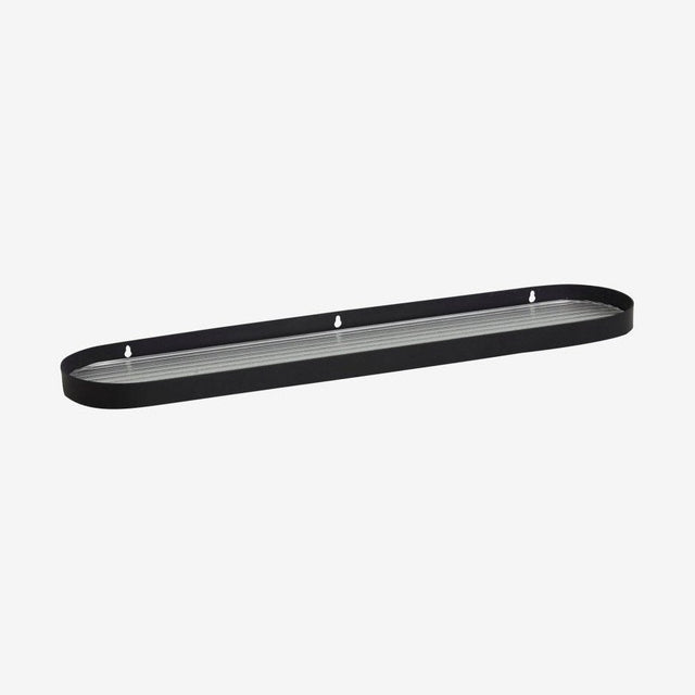 SOTRA hylle i rustfritt stål og glass - L60 cm - sort Nordal BATHROOM A