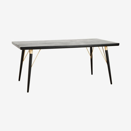 Spisebord i tre - 180x90 - svart/mat gull Nordal TABLES