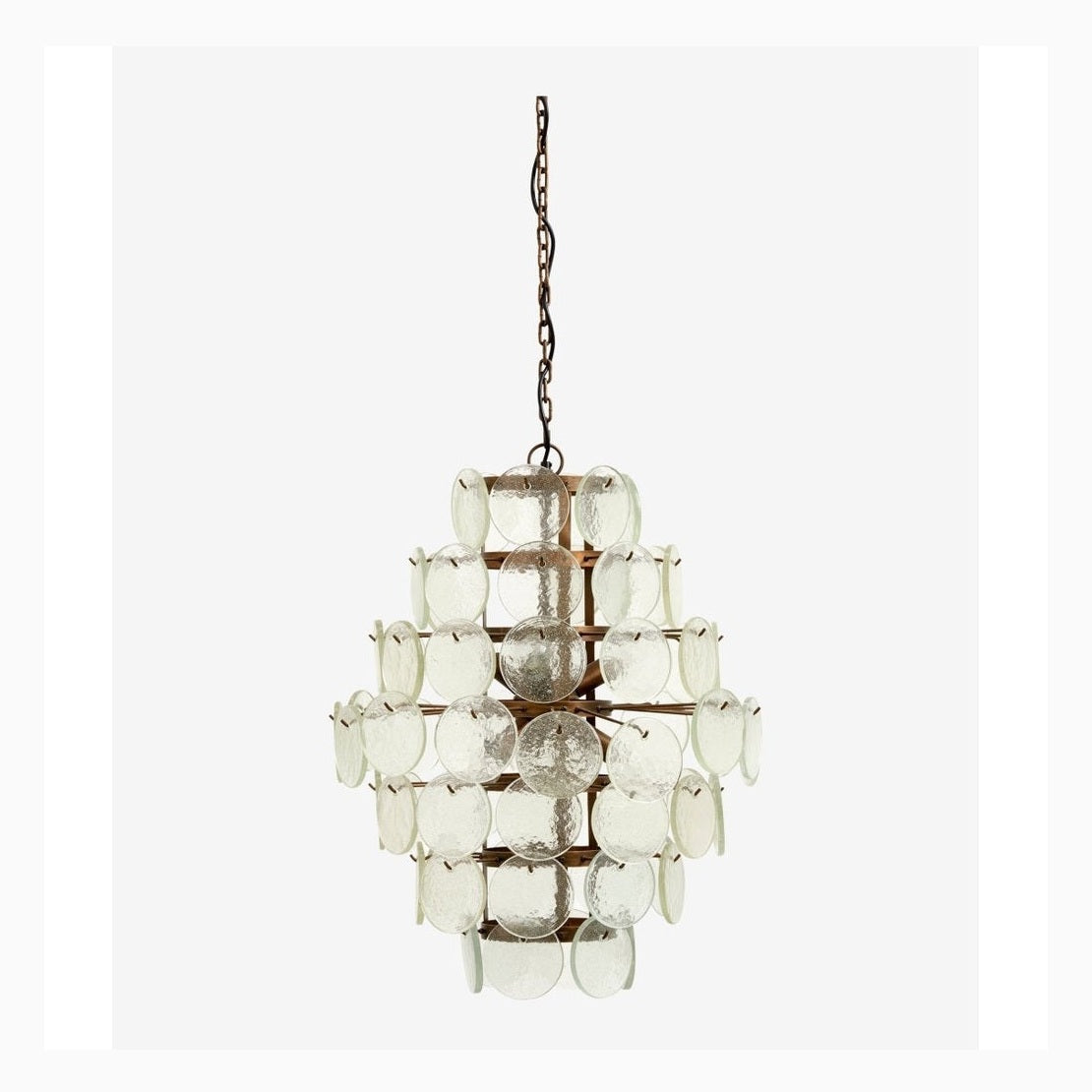 Stor pendel i gyldent jern og klart glass - h71 cm Nordal HANG LAMPS