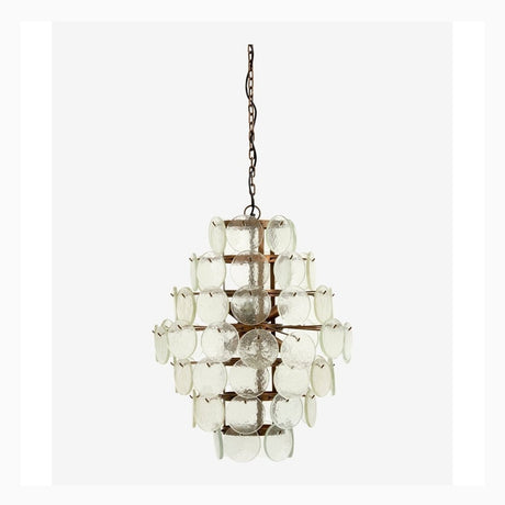 Stor pendel i gyldent jern og klart glass - h71 cm Nordal HANG LAMPS