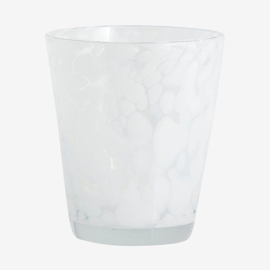 TEPIN drikkeglass med mønster - h10 cm - klart glass/hvit Nordal GLASS/JUGS