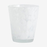 TEPIN drikkeglass med mønster - h10 cm - klart glass/hvit Nordal GLASS/JUGS