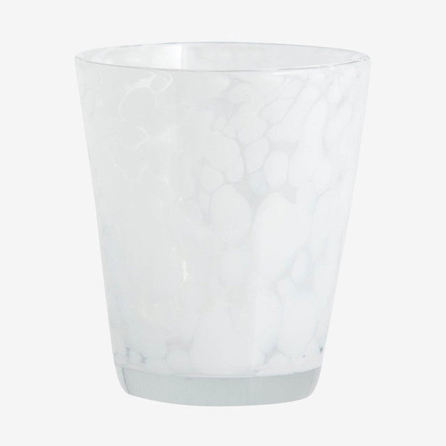TEPIN drikkeglass med mønster - h10 cm - klart glass/hvit Nordal GLASS/JUGS