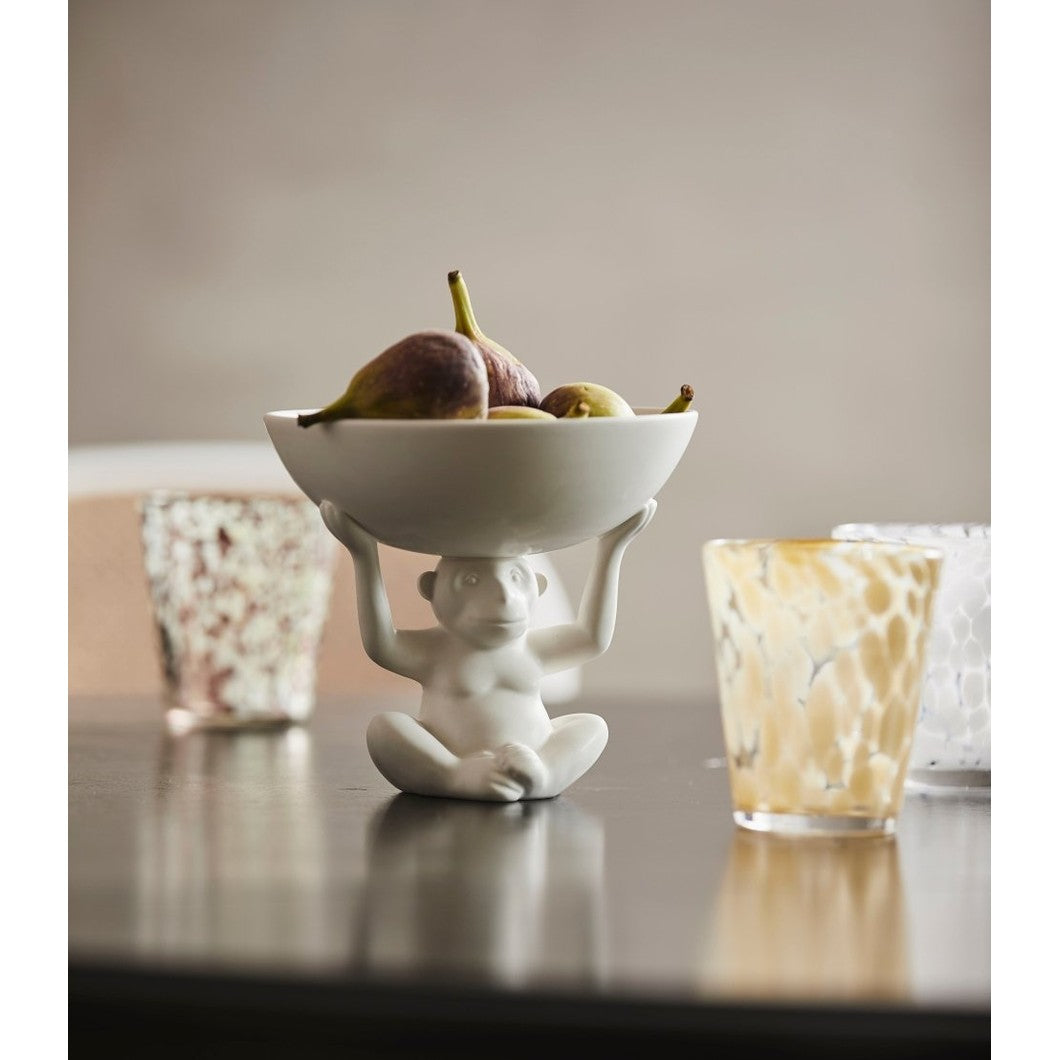TEPIN drikkeglass med mønster - h10 cm - klart glass/hvit Nordal GLASS/JUGS
