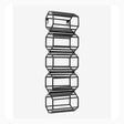 Vinreol til veggen - 5 flasker - 51x16 cm - sort Nordal WINE RACK