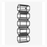 Vinreol til veggen - 5 flasker - 51x16 cm - sort Nordal WINE RACK