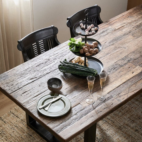 VINTAGE spisebord i tre og jern - 220x100 - natur/sort Nordal TABLES