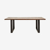 VINTAGE spisebord i tre og jern - 220x100 - natur/sort Nordal TABLES