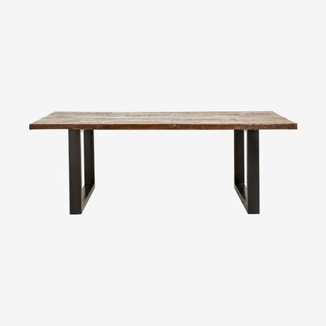 VINTAGE spisebord i tre og jern - 220x100 - natur/sort Nordal TABLES