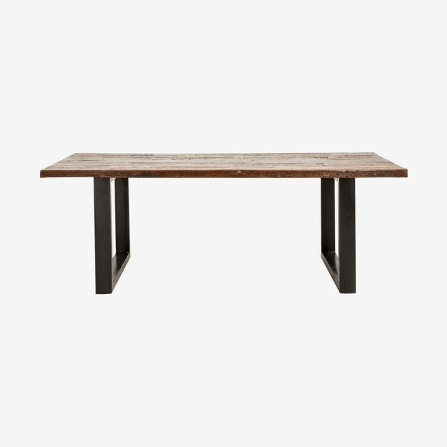 VINTAGE spisebord i tre og jern - 220x100 - natur/sort Nordal TABLES