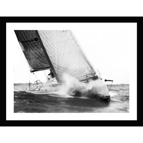 Glass picture w/frame sailboat Homefactory