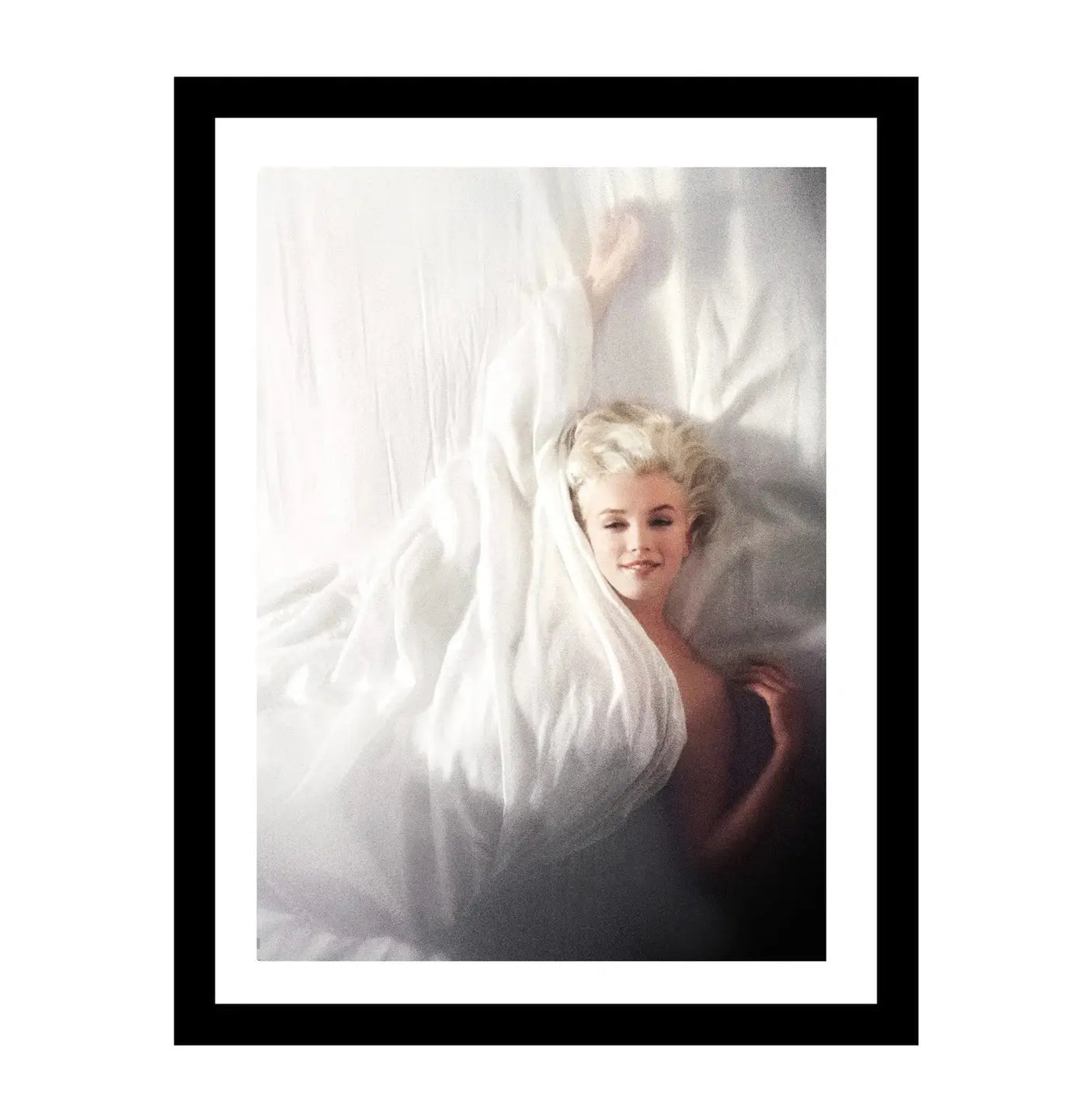 Glass picture w/frame Marilyn Monroe in bed Homefactory